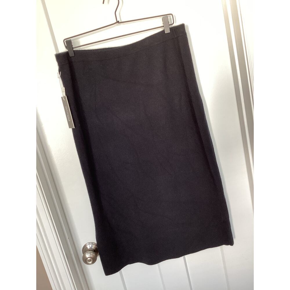 NWT Nordstrom Signature Women's Cashmere Blend knit  Skirt Black Size Large‎